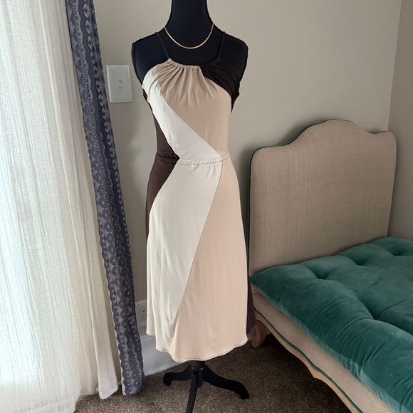 Calvin Klein Brown and Cream Women's Dress - Picture 2 of 9